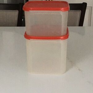 Red and White Food Storage Containers for Kitchen Organization
